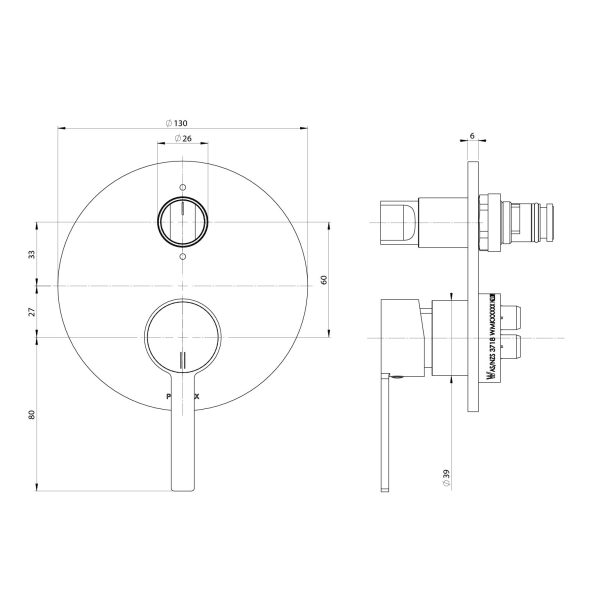 Lexi MKII SwitchMix Shower / Bath Diverter Mixer (Fit-Off Kit Only)
