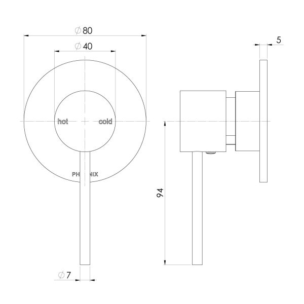 Vivid Slimline SwitchMix Shower / Wall Mixer (Fit-Off Kit Only)