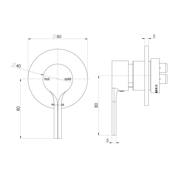 Vivid Slimline Oval SwitchMix Shower / Wall Mixer (Fit-Off Kit Only)