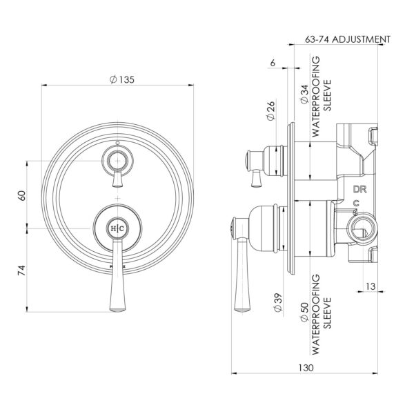 Cromford SwitchMix Shower / Bath Diverter Mixer (Fit-Off Kit Only)