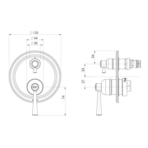Cromford SwitchMix Shower / Bath Diverter Mixer (Fit-Off Kit Only)