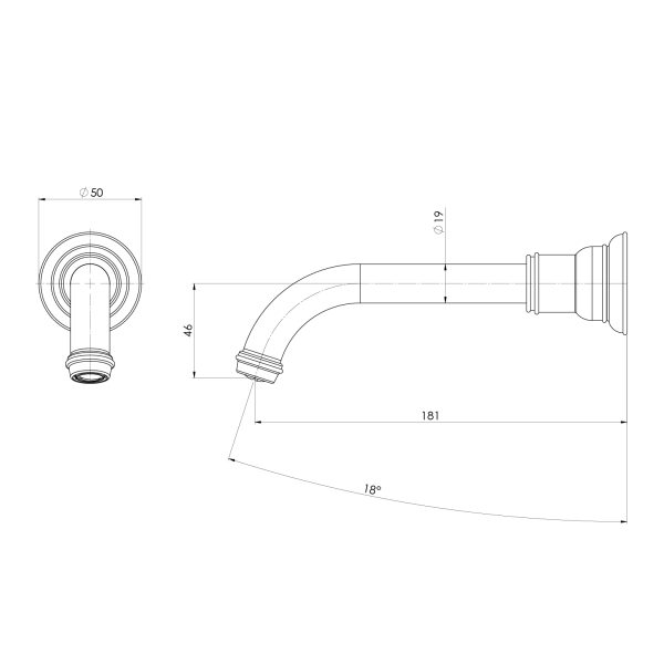 Cromford Wall Basin / Bath Outlet - Lead Free