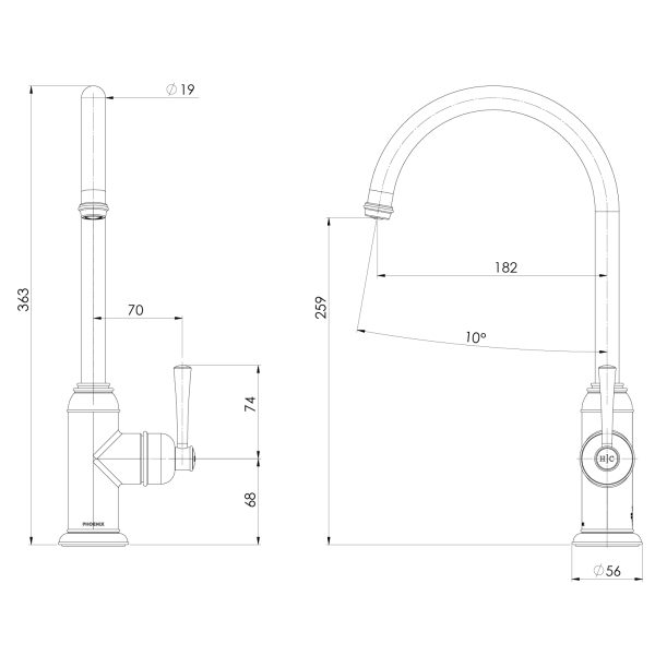 Cromford Sink Mixer - Lead Free
