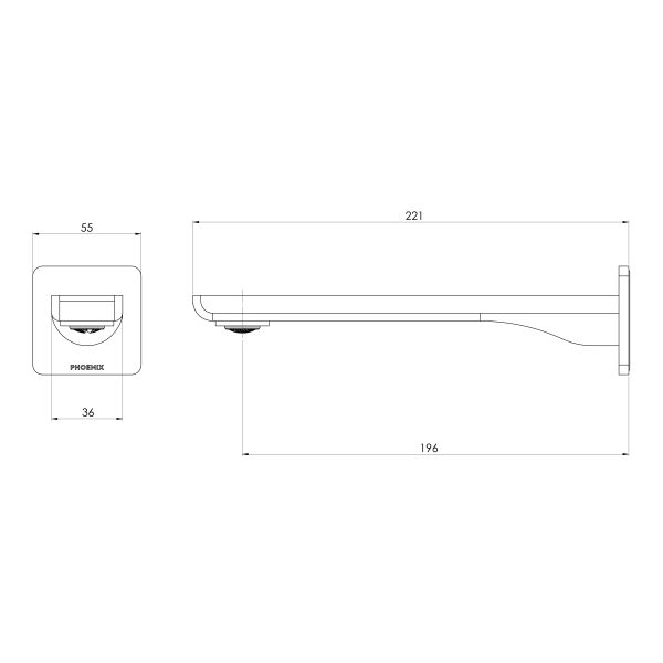 Gloss MKII Wall Basin / Bath Outlet 200mm