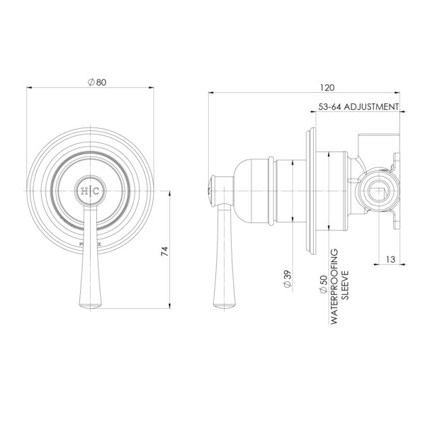 Cromford SwitchMix Shower / Wall Mixer (Fit-Off Kit Only)