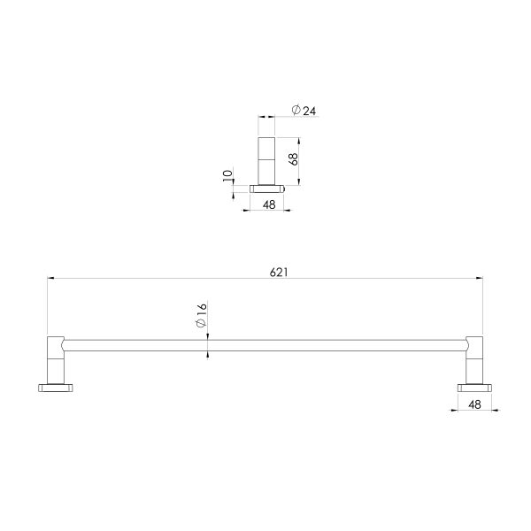 Enviro316 Single Towel Rail 600mm