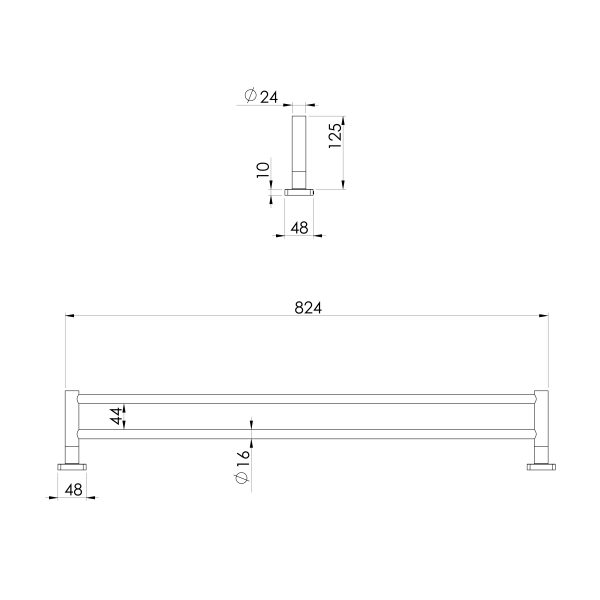 Enviro316 Double Towel Rail 800mm