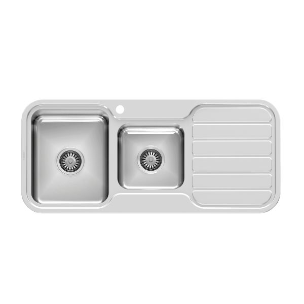 1000 Series 1 and 3/4 Left Hand Bowl Sink with Drainer and Taphole