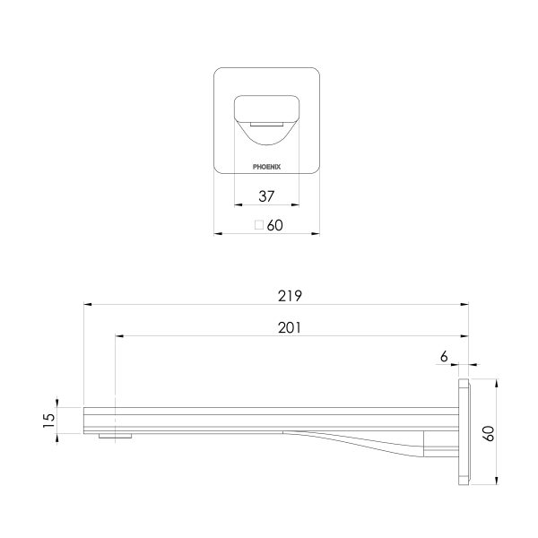 Radii Wall Basin Outlet 200mm