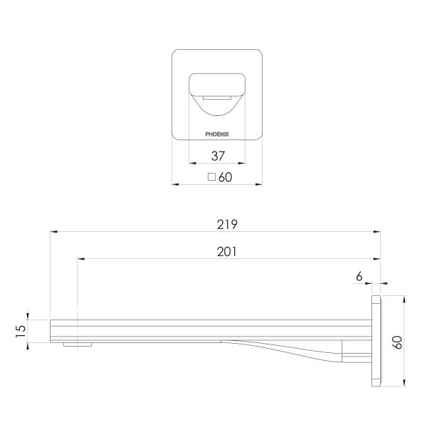 Radii Wall Bath Outlet 200mm