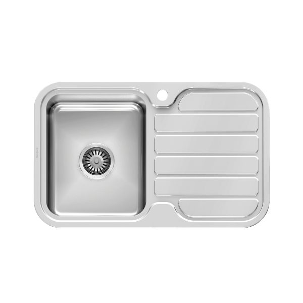 1000 Series Single Left Hand Bowl Sink with Drainer and Taphole