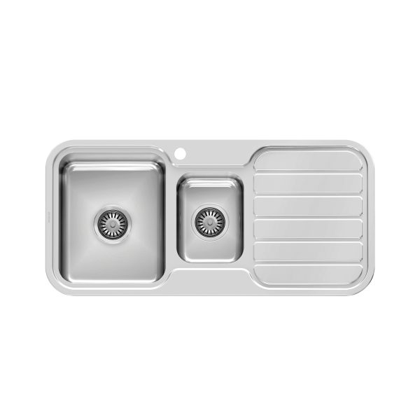 1000 Series 1 and 1/3 Left Hand Bowl Sink with Drainer and Taphole