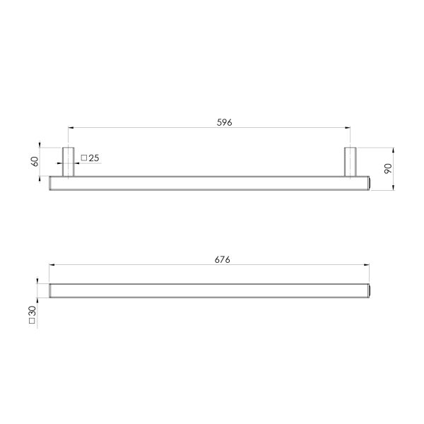 Phoenix Heated Towel Rail Square 600mm