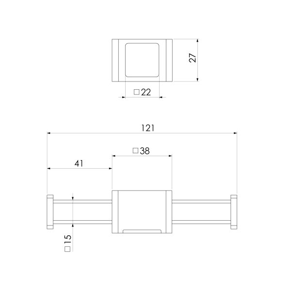 Phoenix Vertical Rail Hook Square