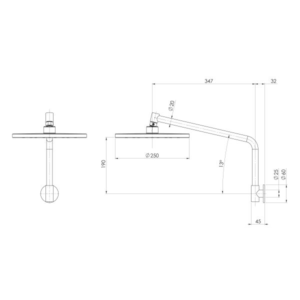 Ormond High-Rise Shower Arm and Rose