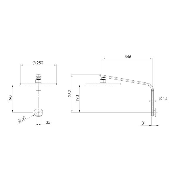 Oxley High-Rise Shower Arm and Rose