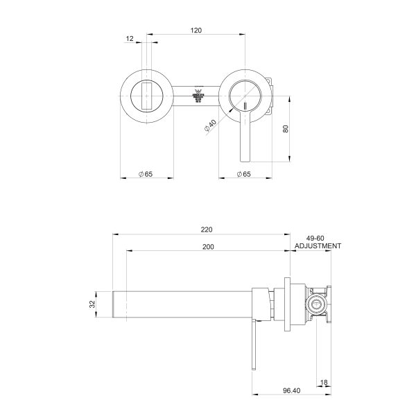 Lexi MKII SwitchMix Wall Bath Mixer Set 200mm (Complete Kit)