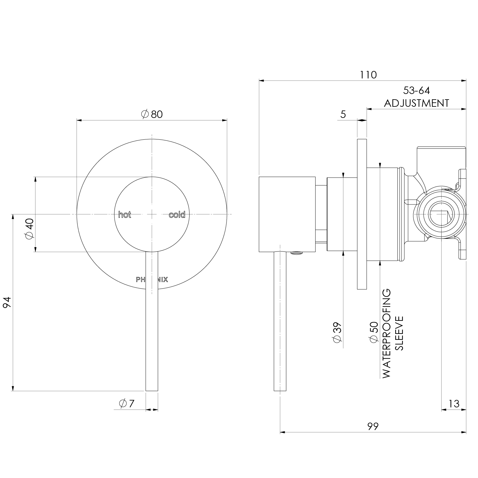 Vivid Slimline SwitchMix Wall / Shower Mixer (Complete Kit)