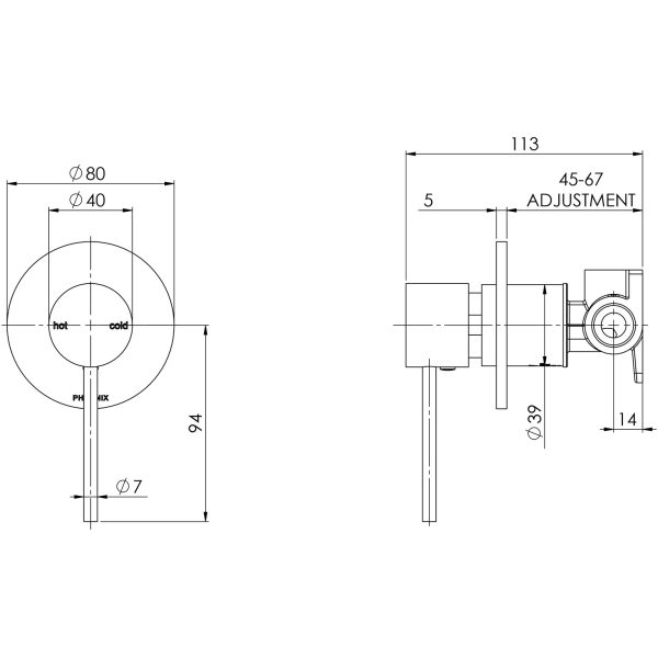 Vivid Slimline SwitchMix Wall / Shower Mixer (Complete Kit)