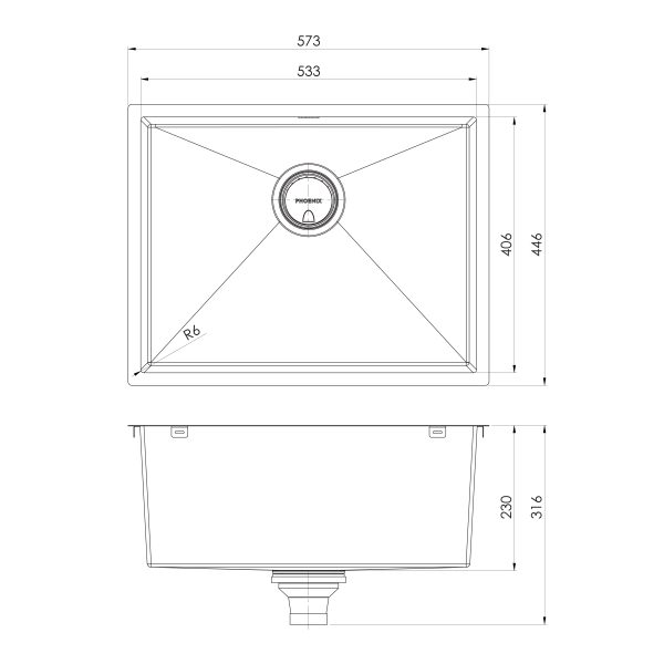 4000 Series Large Single Bowl Sink 500mm