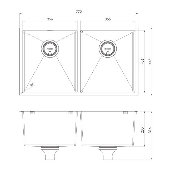 4000 Series Double Bowl Sink