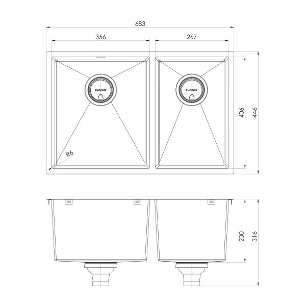 4000 Series 1 and 3/4 Left Hand Bowl Sink