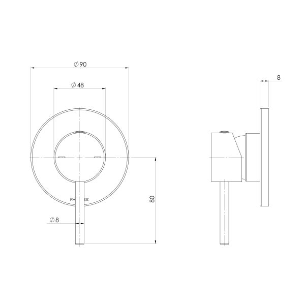 Pina Shower / Wall Mixer 90mm Trim Kit Only