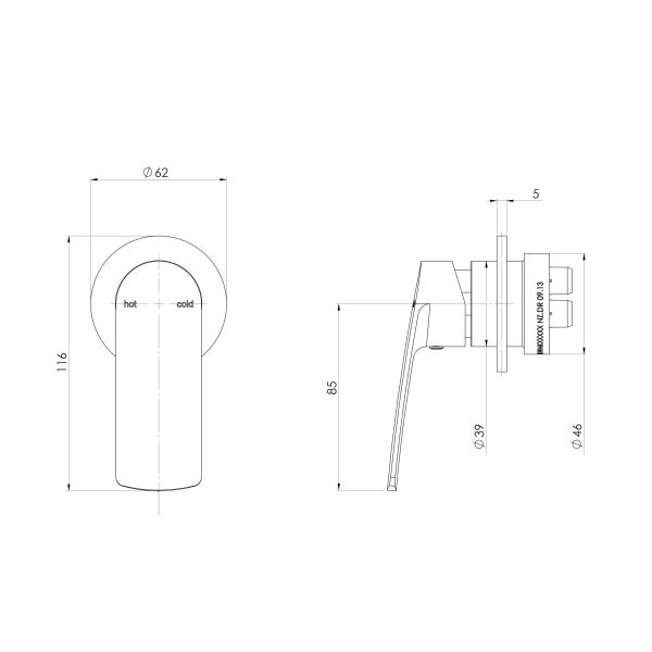 Mekko SwitchMix Wall Mixer Round (Fit-Off Kit Only)