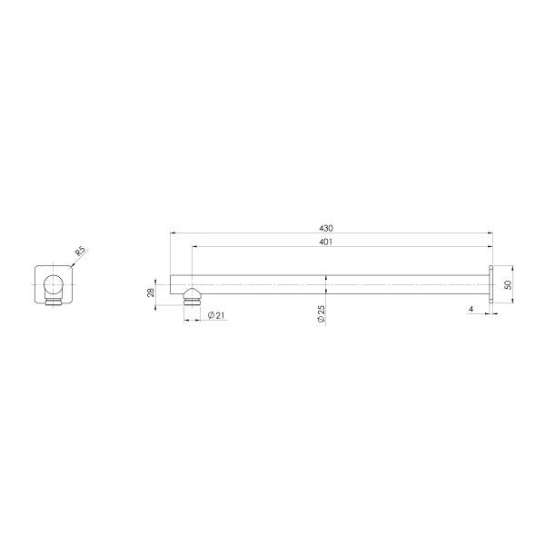 Enviro316 Shower Arm 400mm