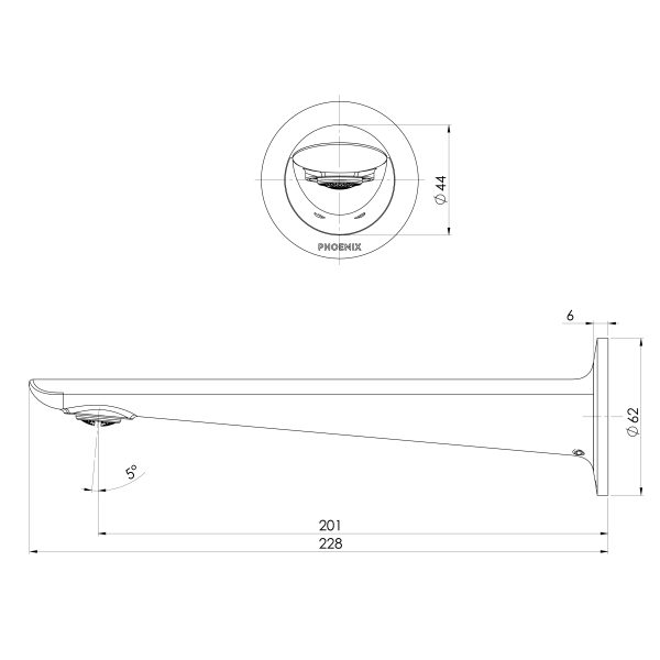 Kusabi Wall Basin / Bath Outlet 200mm - Lead Free - Tradelink Exclusive