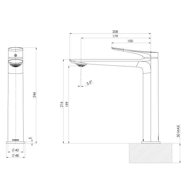 Kusabi Vessel Mixer - Lead Free