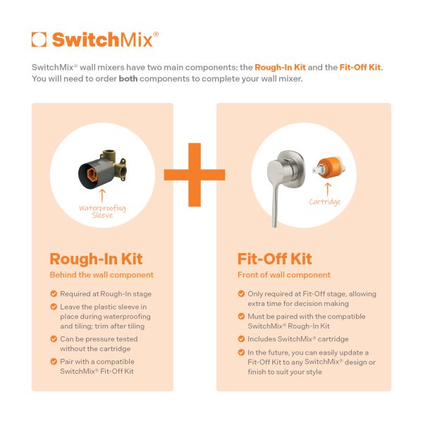 Vask SwitchMix Shower / Wall Mixer (Fit-Off Kit Only) - Lead Free