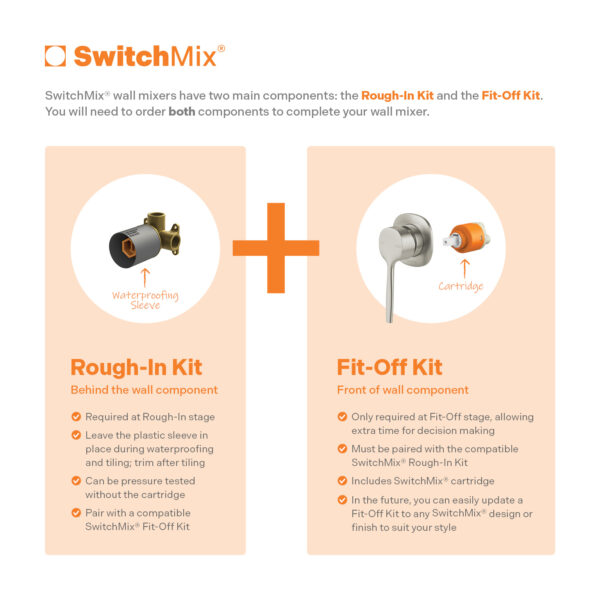 Vask SwitchMix Shower / Wall Mixer (Fit-Off Kit Only) - Lead Free