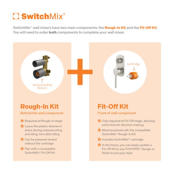 Vask SwitchMix Shower / Bath Diverter Mixer (Fit-Off Kit Only) - Lead Free