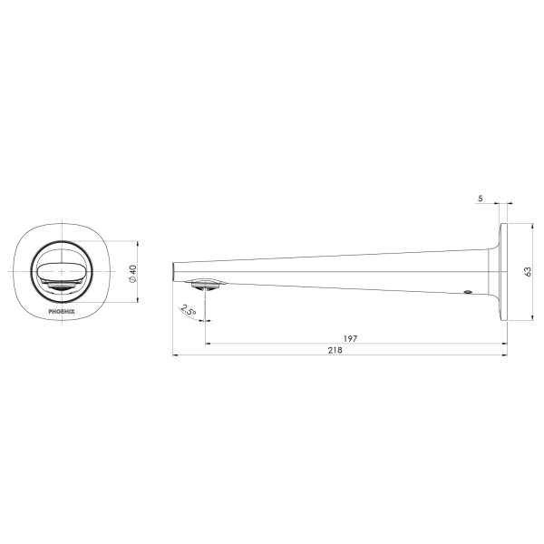 Vask Wall Basin / Bath Outlet 200mm - Lead Free