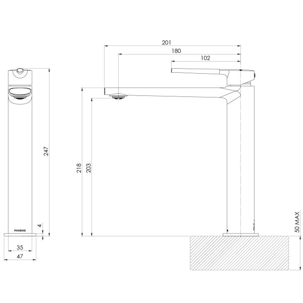 Vask Vessel Mixer - Lead Free