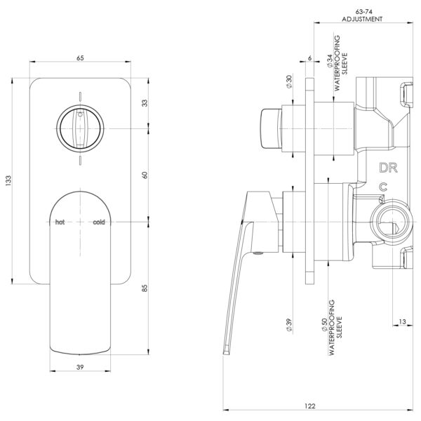 Mekko SwitchMix Shower / Bath Diverter Mixer (Complete Kit)