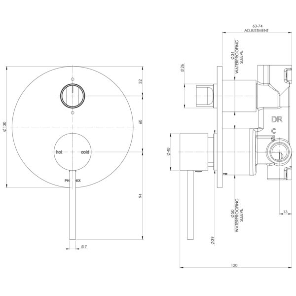 Vivid Slimline SwitchMix Shower / Bath Diverter Mixer (Complete Kit)