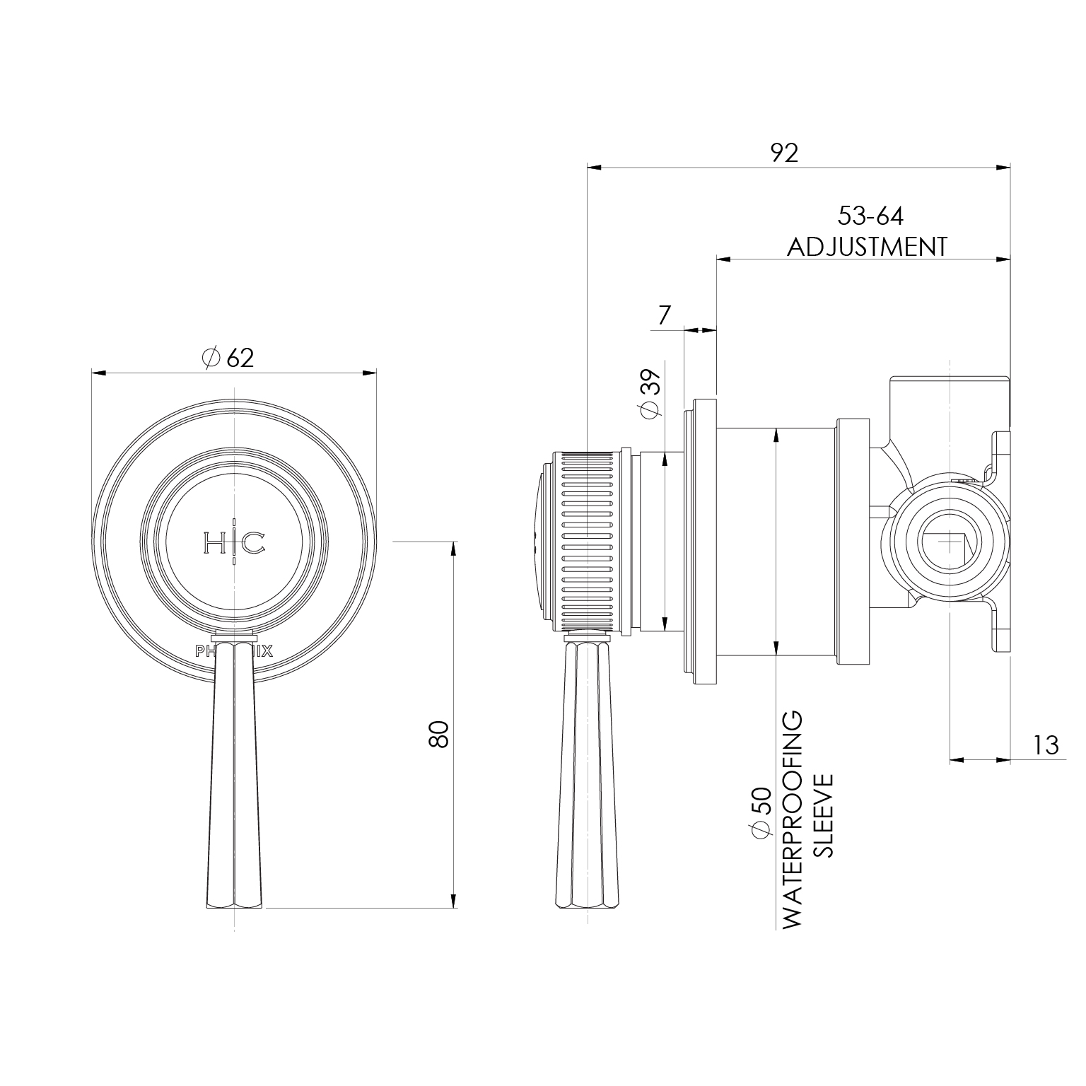 Wiltern SwitchMix Shower / Wall Mixer (Complete Kit) - Lead Free