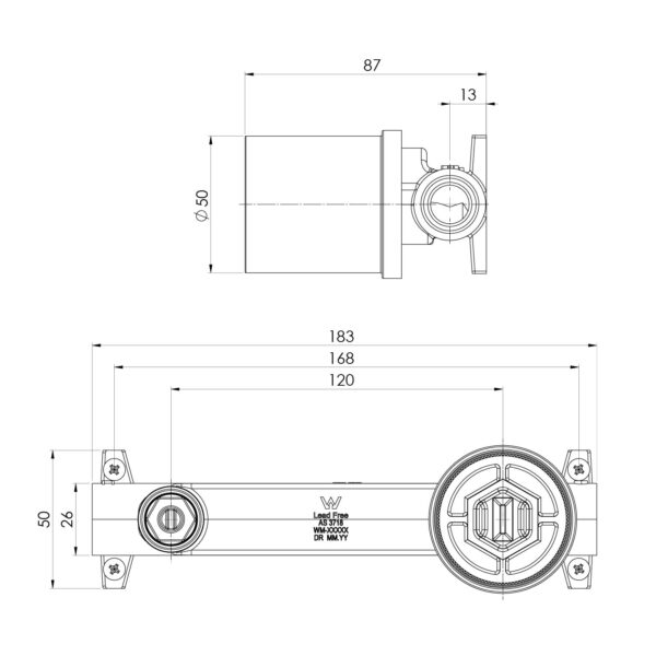 SwitchMix Wall Basin / Bath Mixer Set Rough-In Kit - Lead Free