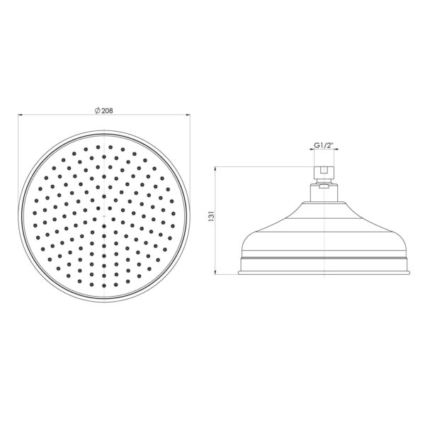 Cromford Shower Rose 210mm